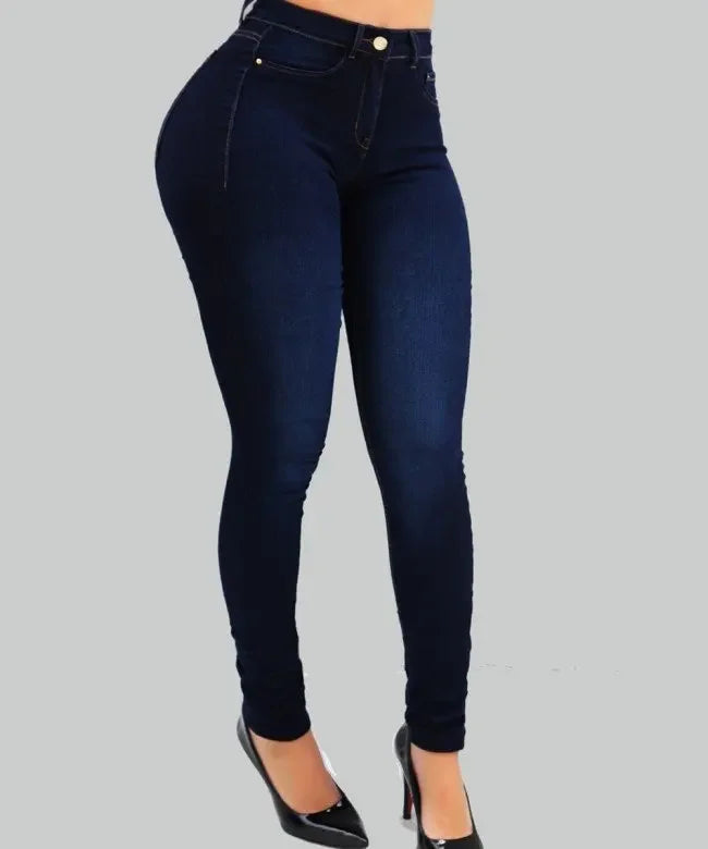 Woman's pure color jeans denim high waist jeans