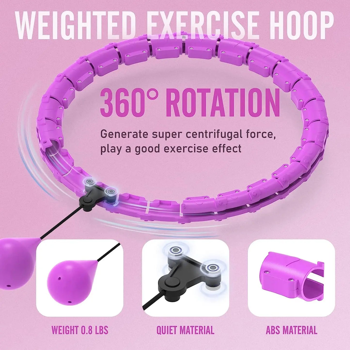 Smart sport hoop Weighted Exercise Hoops for Adults Easy Detachable Design with Adjustable Weight