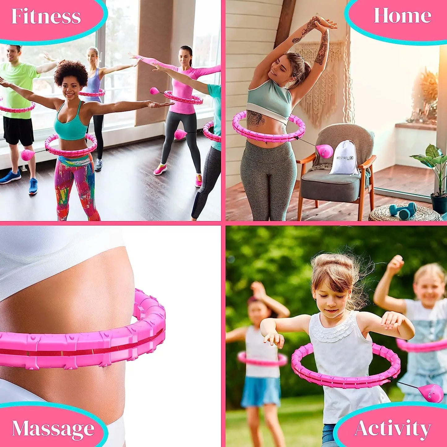 Smart sport hoop Weighted Exercise Hoops for Adults Easy Detachable Design with Adjustable Weight