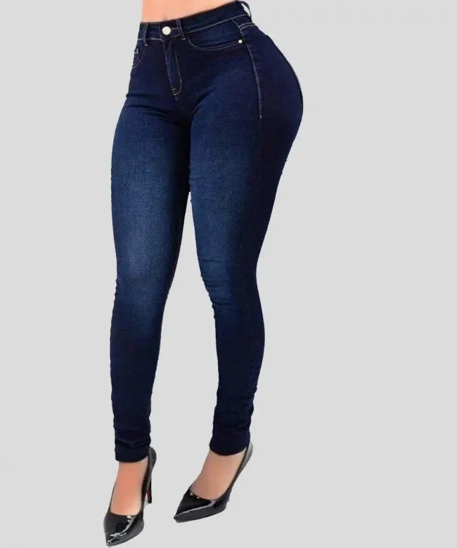 Woman's pure color jeans denim high waist jeans